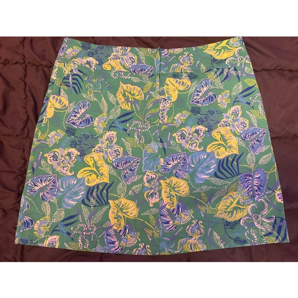 Lilly‎ Pulitzer Womens Green Blue Floral Skort Golf Tennis Skirt, Size 12